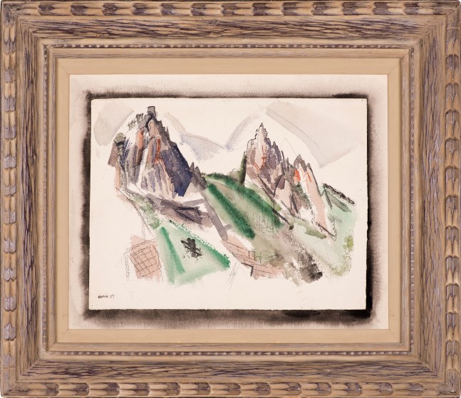 John Marin (1870–1953), White Mountain Country, Summer No. 29, Dixville Notch, No. 1, 1927, watercolor, graphite, and black chalk on paper, 17 7/8 x 22 1/4 in. (including mount), signed and dated lower left: Marin 27, inscribed on verso in pencil: White Mountains Country / (29) Dixville Notch (framed)
