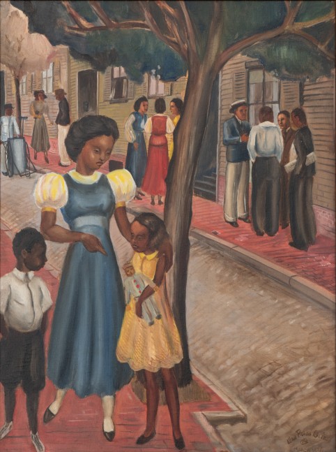Allan Rohan Crite (1910–2007). Late Afternoon, 1934. Oil on board, 24 x 18 in. Signed and dated lower right.