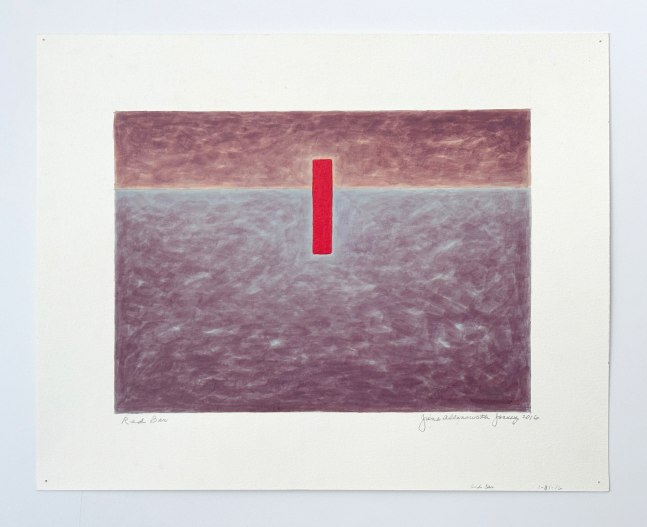 Jane Allensworth  Red Bar, 2016  acrylic on paper  image: 8 x 11 inches  paper: 12 x 13 5/8 inches