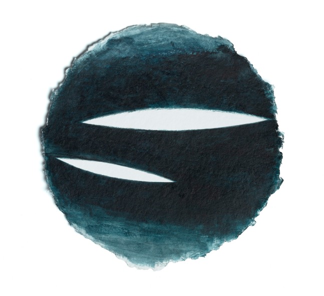 Anne Deleporte  Leapling, 2021  ink on rag paper  9 inches diameter