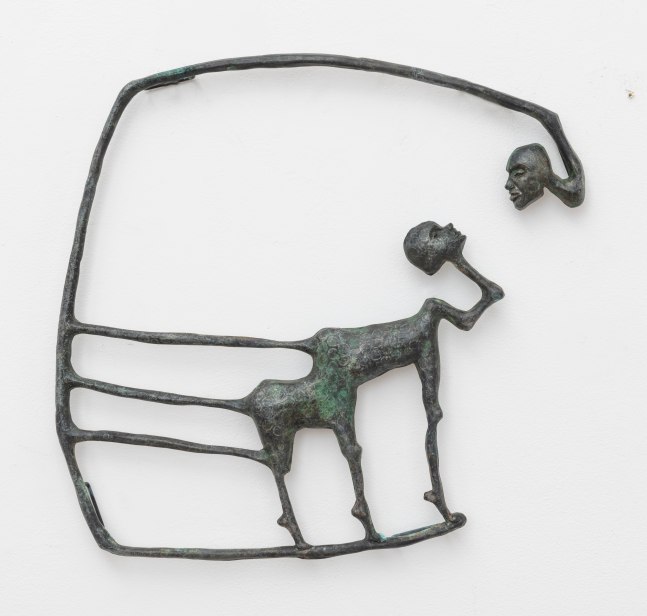 Helen Evans Ramsaran  Visions Growing in Boxes, 1979 bronze 16 x 17 x 1/2 inches