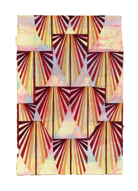 Mara Held  Straight Lines N, 2020  gouache and egg tempera on paper  9 1/2 x 6 1/4 inches  verso  SOLD