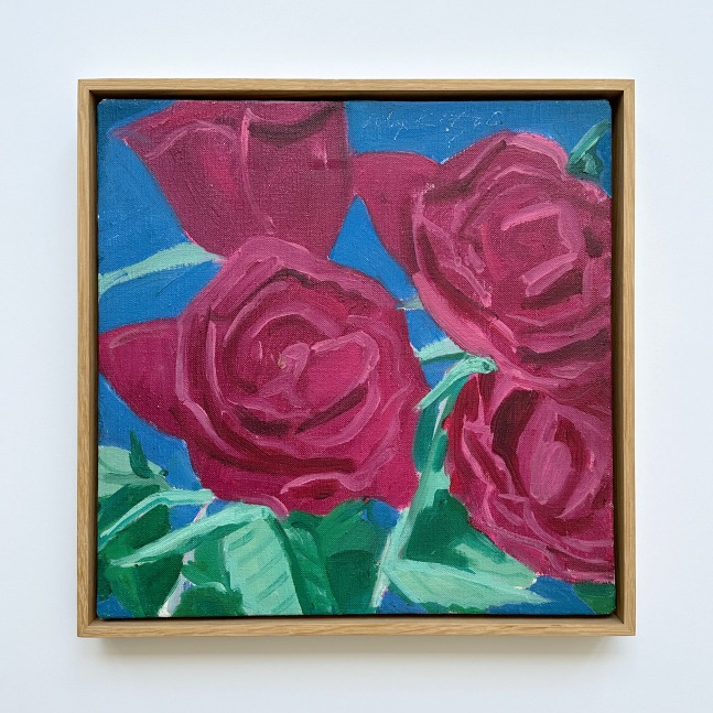 Alex Katz Red Roses, 1966 oil on canvas 14 1/8 x 14 1/8 inches 15 1/8 x 15 1/8 x 1 1/2 inches