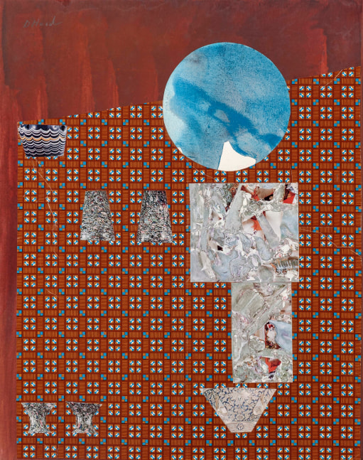 Dorothy Hood Crystals and The Blue World, c. 1980-90s collage on mat paper: 20 x 16 inches frame: 27 x 22 inches