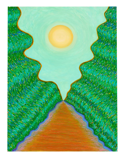 Ping Zheng  Maze, 2021 oil stick on paper paper: 24 x 18 inches frame: 28 1/16 x 22 3/16 x 1 inches $3,375