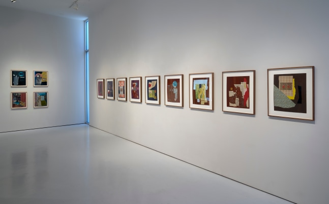 Installation view, Dorothy Hood: Collage, McClain Gallery, Houston, Texas, June 2020