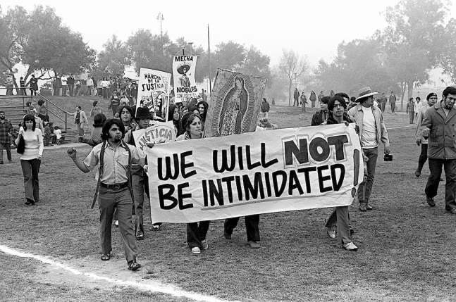 Luis C Garza  We Will Not Be Intimidated, 1971 (taken); printed 2022  silver gelatin fiber print  20 x 24 inches