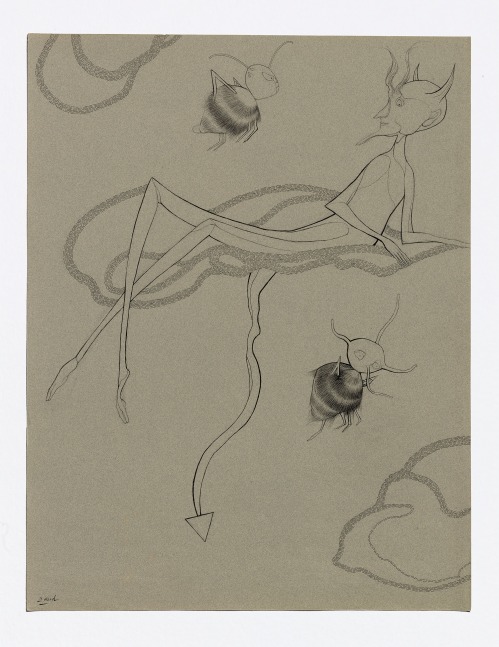 Dorothy Hood  Little Devil in the Clouds, n.d. ink on paper paper: 25 5/8 x 19 3/4 inches frame: 31 6/6 x 25 15/16 inches