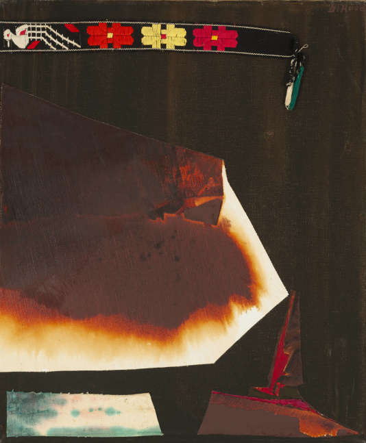 Dorothy Hood  Shards of the Earth, c. 1980s  oil on canvas with collage elements  canvas: 24  x 20 inches  frame: 24 5/8 x 20 5/8 inches  $25,000