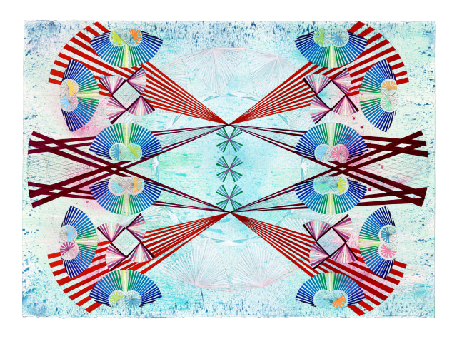 Mara Held  Straight Lines 27, 2021 gouache and egg tempera on paper 29 1/2 x 39 1/2 inches