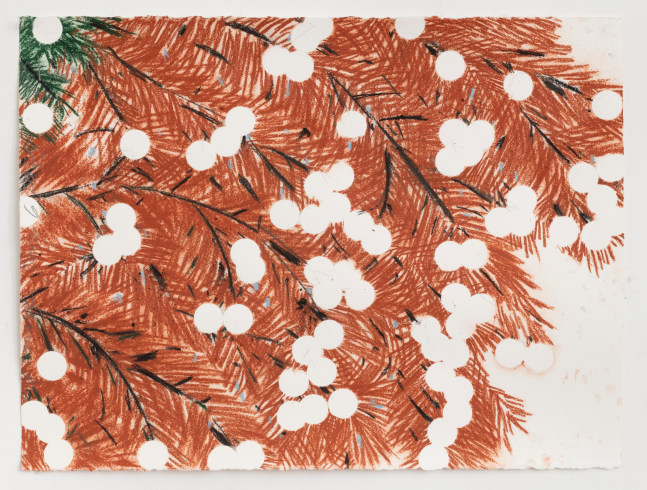 Donald Sultan Mimosa July 6 2023, 2023 conte on cold pressed arches  paper: 22 1/2 x 30 inches  frame: 27 x 33 3/8 inches