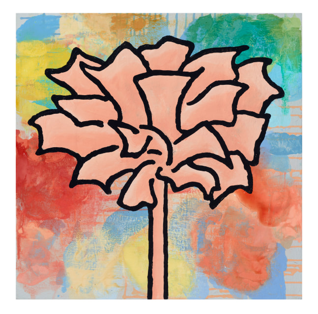 Donald Baechler Tips for Talent, 2020 acrylic and fabric collage on canvas 24 x 24 inches