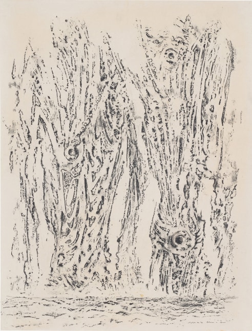 Max Ernst  Forêt, 1964 frottage on paper paper: 16 1/4 x 12 3/8 inches frame: 24 5/8 x 21 5/8 x 1 9/16 inches