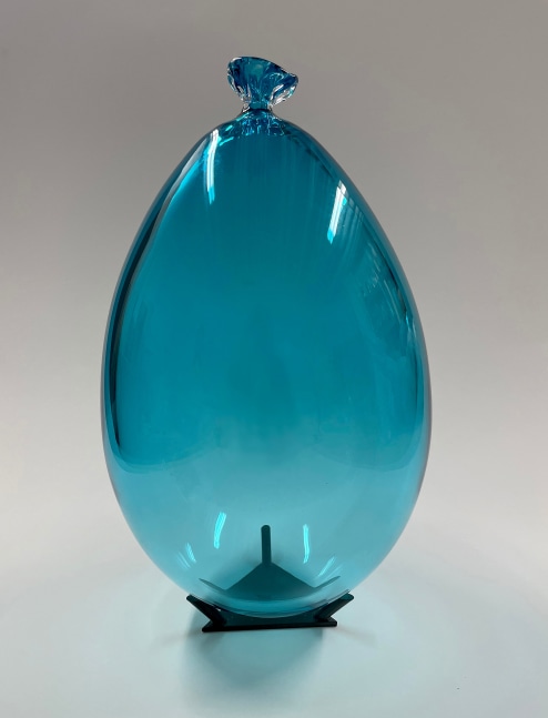 Shikeith  Haint Blue Balloon, 2021 glass, breath, promise 12 x 6 1/4 x 6 1/4 inches