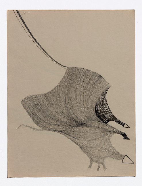 Dorothy Hood  Detectives , n.d. ink on paper paper: 26 x 20 inches  frame: 32 3/8 x 26 2/8 inches