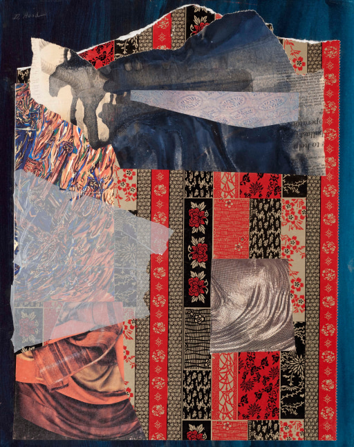 Dorothy Hood  The Voluptuous Black and Red, 1982-1997  collage on mat  20 x 16 inches Courtesy of the Art Museum of South Texas and McClain Gallery