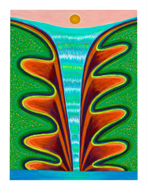 Ping Zheng  On Summer Days, 2021 oil stick on paper paper: 24 x 18 inches  frame: 28 1/16 x 22 3/16 x 1 inches