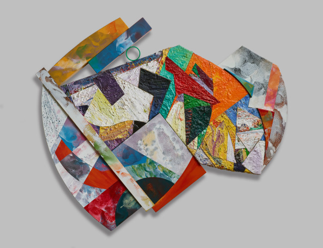 Sam Gilliam  Acrylic on canvas, enamel, aluminum  42 x 60 inches