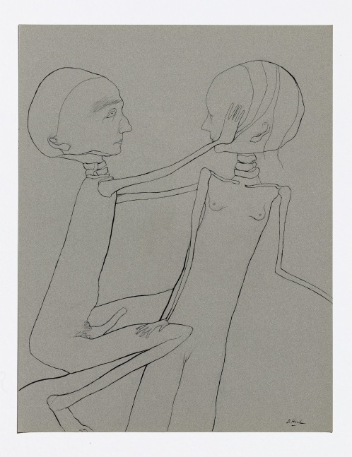 Dorothy Hood  Untitled (tender), n.d. ink on paper paper: 25 1/2 x 19 3/4 inches frame: 31 6/8 x 25 15/16 inches