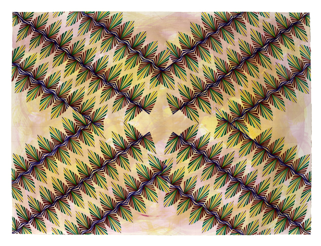 Mara Held  Straight Lines 7, 2020  gouache and egg tempera on paper  paper: 29 5/8 x 39 3/4 inches  frame: 34 7/8 x 44 7/8 inches  verso  $8,000