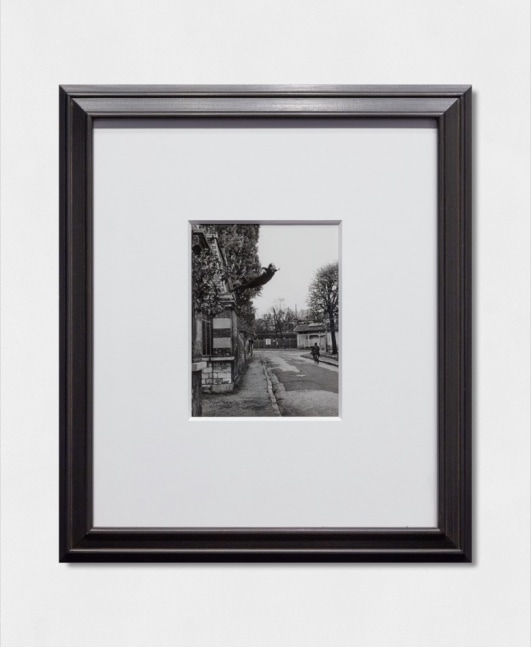 Yves Klein (French, b. Nice 1928 - d. Paris 1962)

Leap Into the Void, October 27, 1960, printed later 1992

gelatin silver print

image: 7 11/16 x 5 11/16 inches (19.5 x 14.5 cm)

framed dimensions: 19 5/16 x 16 3/4 inches (49 x 42.5 cm)

photograph by Harry Shunk, signed H. Shunk on label verso

(YKB-6.XVI)

&amp;nbsp;

Provenance:

Harry Shunk, New York.

Private Collection, Paris.

Private Collection, New York (2021).

&amp;nbsp;

Exhibitions:

Krefeld, Mus&amp;eacute;e Haus Lange, Yves Klein: Monochrome und Feuer, 14 January - 26 February, 1961.

AFondazione Merz, Turin, Italy, Alfredo Jaar: Abbiamo Amato tanto La Rivoluzione, November 11, 2013 - February 3, 2014.

Galerie Lelong &amp;amp; Co., New York, Alfredo Jaar: The Temptation to Exist, May 13 - June 25, 2022.*

&amp;nbsp;

Literature:

&amp;lsquo;Dimanche&amp;rsquo; newspaper, 27 November 1960.

&amp;lsquo;Yves Klein, 1928-1962, une r&amp;eacute;trospective&amp;rsquo;, 13 March to 23 May 1983, Paris exhibition catalogue, Centre Pompidou, Ed. The Arts Publisher, New York, p.63 repr. in col.

&amp;ldquo;Yves Klein, conf&amp;eacute;rence de la Sorbonne, 3 June 1959&amp;rsquo;, Galerie Montaigne, Paris, 1992, illustrated n.p.

T. Genevrier-Tausti, &amp;ldquo;L&amp;rsquo;envol d&amp;rsquo;Yves Klein: l&amp;rsquo;origine d&amp;rsquo;une l&amp;eacute;gende&amp;rdquo;, Paris, 2006, p.99 repr. in col.

Auping, Michael, &amp;ldquo;Declaring Space&amp;rdquo;, Fort Worth: Modern Art Museum of Fort Worth, 2007, repr. in col on the cover.

Copeland, Mathieu, &amp;ldquo;Voids: A Retrospective&amp;rdquo;, Zurich: JPR|Ringier with the Centre Pompidou, Paris, Centre Pompidou-Metz and the Kunsthalle Bern, 2009.

&amp;ldquo;Alfredo Jaar: Abbiamo Amato tanto La Rivoluzione&amp;rdquo;, Fondazione Merz, Turin, Italy, 2013-2014, p. 60 repr. in col.

&amp;nbsp;

Unless noted (*), the above refers to alternate editions of this work.