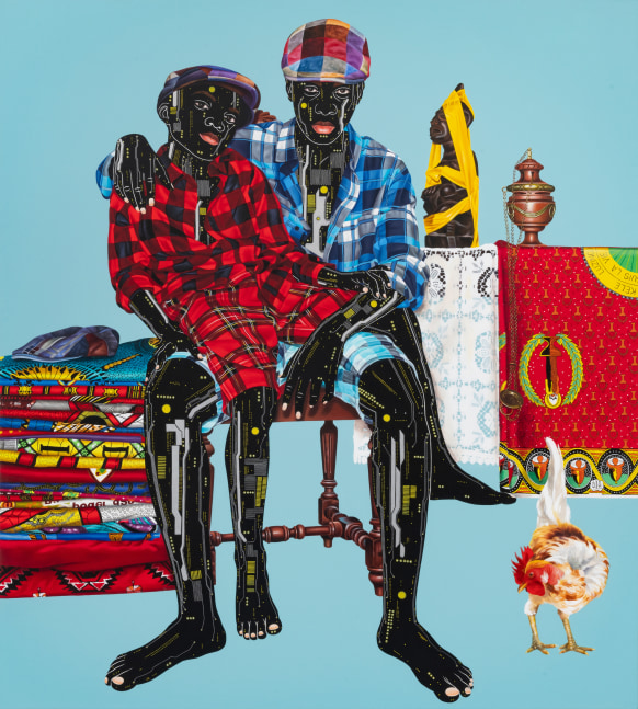 Eddy Kamuanga Ilunga

Continuit&amp;eacute; Luba (Luba Legacy)

2023

Acrylic and oil on linen

67 by 58 1/2 inches (170.2 x 148.6 cm)