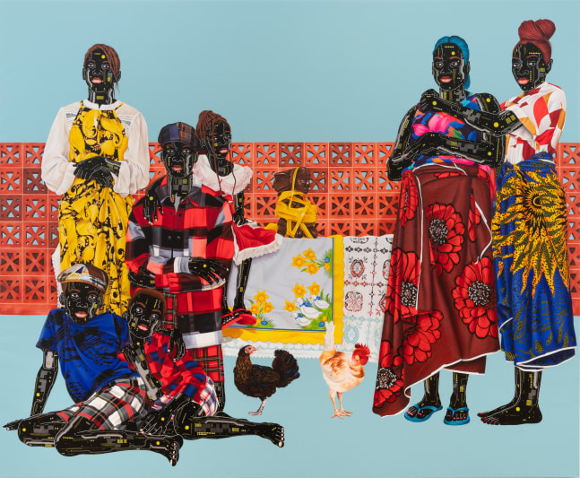 Eddy Kamuanga Ilunga

R&amp;eacute;gulation Sociale (Social Conditioning)

2023

Acrylic and oil on linen

85 3/4 by 105 1/2 inches (218 x 268 cm)