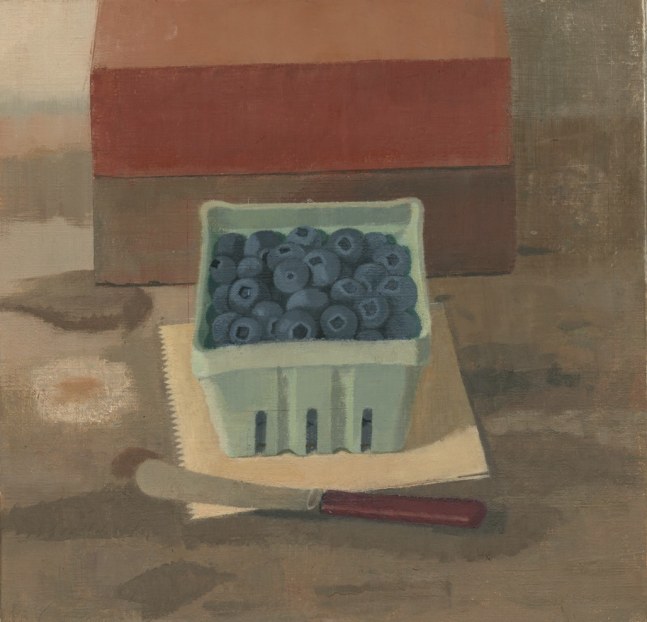 Susan Jane Walp
Blueberries in a Green Basket with Red-handled Knife, 2020
oil on linen
9 x 9 1/4&amp;nbsp;inches
(25.3 x 25.7&amp;nbsp;cm)