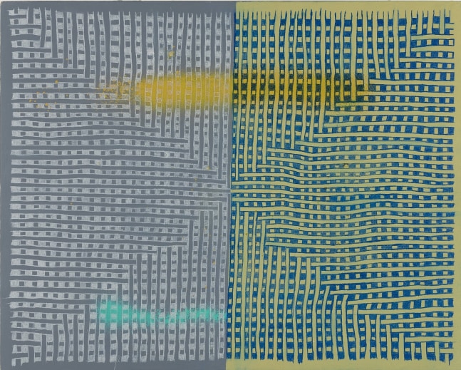 Alicia McCarthy
Untitled,&amp;nbsp;2020
Color pencil, house paint, and spray paint on wood
15 3/4 x 19 3/4 inches

&amp;nbsp;