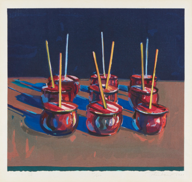 Candy Apples,&amp;nbsp;1987
Color woodcut
Plate: 15 1/4 x 16 1/2 inches
Sheet: 23 1/2 x 24 1/4 inches
Edition of 200

$85,000