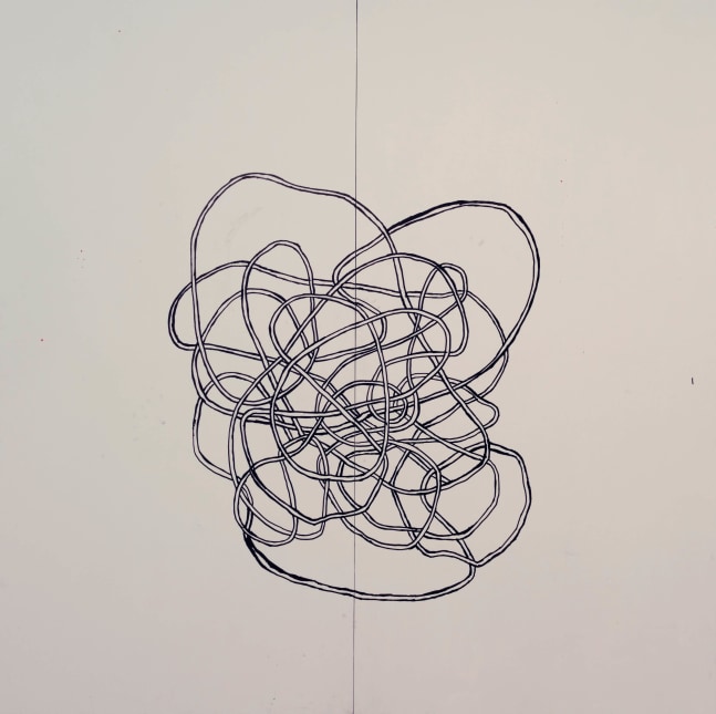 Alicia McCarthy
Untitled,&amp;nbsp;2020
House paint and Krink on wood, in two parts
​96 x 96 inches

&amp;nbsp;