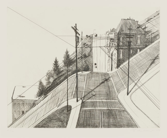 Down Mariposa,&amp;nbsp;from&amp;nbsp;Recent Etchings II,&amp;nbsp;1979
Etching
Plate: 16 x 20 inches
Sheet: 22 1/2 x 29 3/4 inches
Edition&amp;nbsp;of 50

SOLD