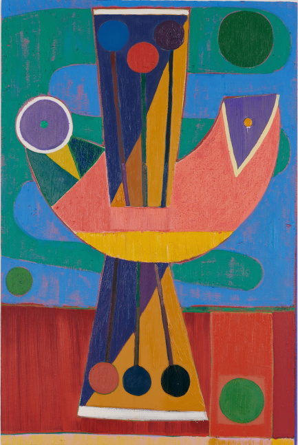 Austin Eddy
A Bird Circles The Shore Of Lake Zurich As The Sun Falls Silently.,&amp;nbsp;2020
Oil, flashe, colored pencil, and paper on canvas
36 x 24 inches

Price upon request