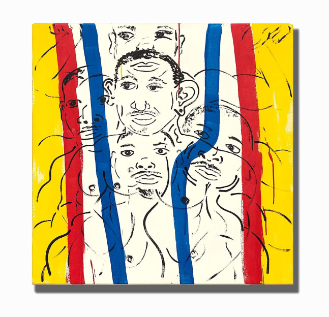 Red Yellow Blue #16 (Portrait of Adolpho),&amp;nbsp; 1987

Acrylic and oil on canvas

36 x 36 in. (91.4 x 91.4 cm)&amp;nbsp;

Unique

Signed on verso

Cataloged on page 232 of Keith Haring The Authorized Biography