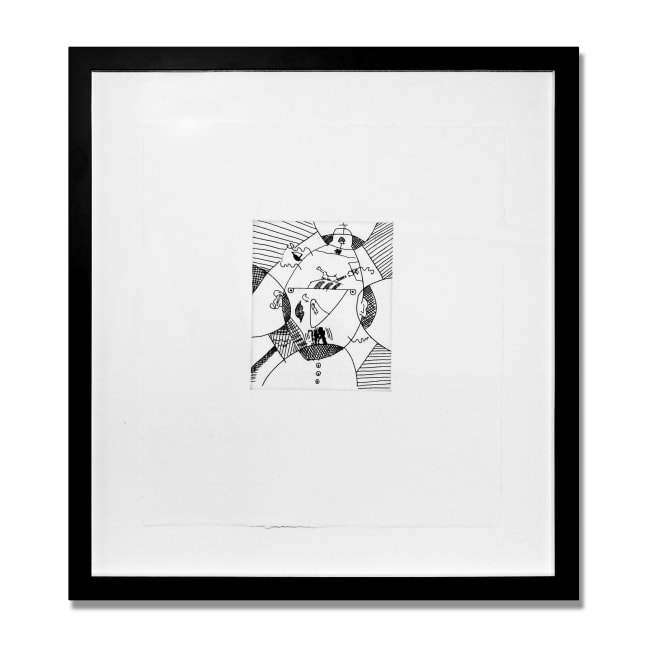 Untitled (with Sean Kalish) H, 1989

Etching on paper

14 x 12 1/2 in. (35.6 x 31.8 cm)

Edition of 33

Signed, stamped and authenticated by the Executor of the Keith Haring Estate