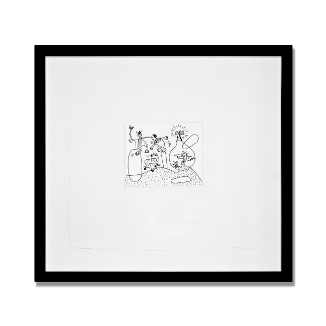 Untitled (with Sean Kalish) K, 1989

Etching on paper

12 1/2 x 14 x in. (31.8 x 35.6 cm)

Edition of 33

Signed, stamped and authenticated by the Executor of the Keith Haring Estate