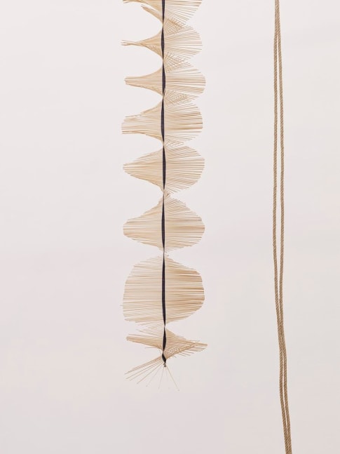 the last days in chimalistac, 2013

leather, hemp rope, bamboo, linen thread, oak

variable dimensions
installation view, kunsthalle basel, switzerland, 2013

&amp;nbsp;