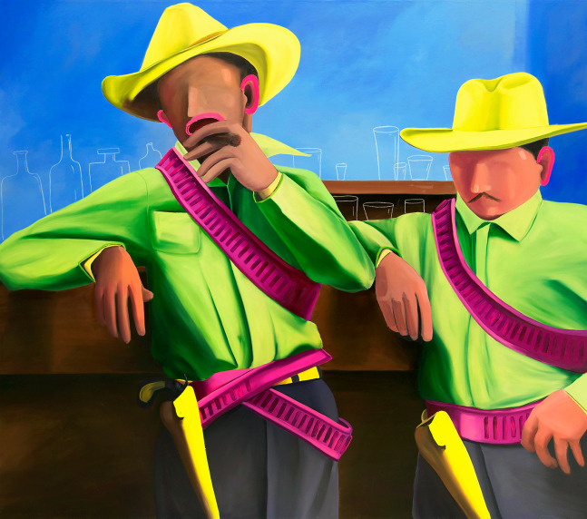 &amp;iexcl;v&amp;aacute;monos con pancho villa!, 2020; oil on canvas, 210 x 240 cm (82.68 x 94.49 in.)