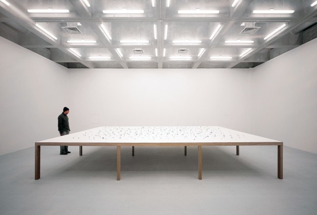 passage, 2004
silver foil sculptures made from chocolate bar wrappers by 500 japanese steel workers, table
37.4 x 236.2 x 189 in

&amp;nbsp;

&amp;nbsp;