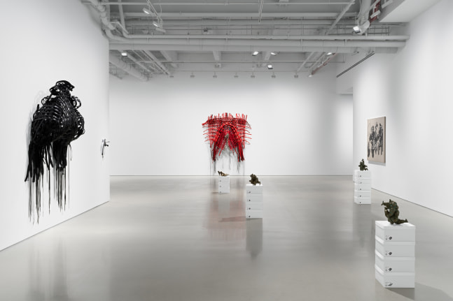 vista de instalaci&amp;oacute;n de b&amp;aacute;rbara s&amp;aacute;nchez-kane: new lexicons for embodiment en kurimanzutto nueva york, 2023. foto: dan bradica