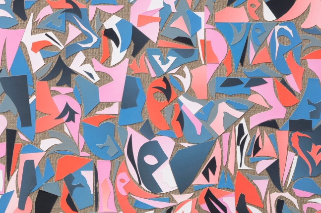 Carlos Amorales, detail of Fragmented Star 01,&amp;nbsp;2020
​Collage. Painted cardboard cutouts glued on linen