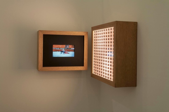 la vuelta al origen # 9, 2010

screen with video without sound in wooden box; 35mm film in wooden light box

10.8&amp;nbsp;x 13.5&amp;nbsp;x 5.1&amp;nbsp;in.&amp;nbsp;and 14.1x&amp;nbsp;15.9&amp;nbsp;x 5.1 in.&amp;nbsp;each box respectively