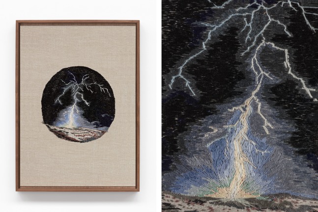 instante i, 2012
cotton thread on black velvet, hand embroidery by dami&amp;aacute;n ortega
40.55 x 30.71 in.