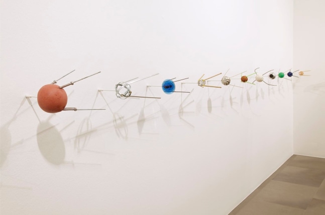 enter the orbit, 2011
96 miniature models of sputnik 1 made by the artist and his friends
detail of the installation

&amp;nbsp;

&amp;nbsp;