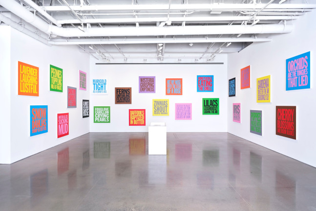 vista de instalaci&amp;oacute;n de&amp;nbsp;john giorno: jasmine burn, kurimanzutto nueva york, 2024. foto: zach hyman&amp;nbsp;