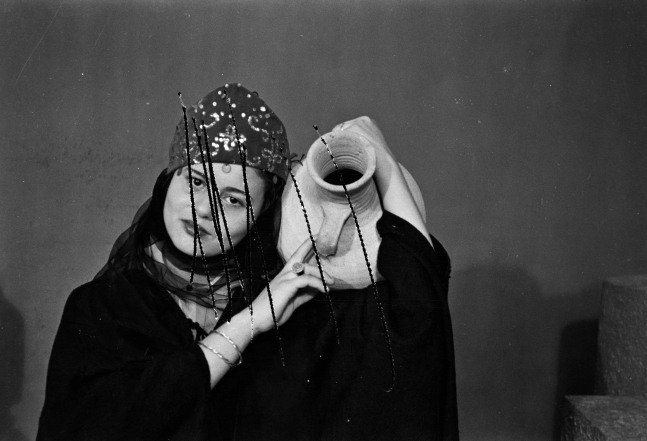 damaged negatives: scratched portrait of mrs. baqari, from the series photographic phenomena,&amp;nbsp;2012
inkjet print on silver rag paper, printed from 35mm scratched negative from the hashem el madani archive