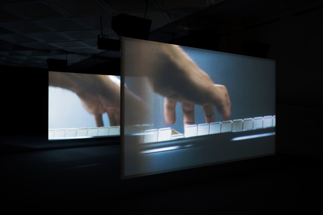 ravelravelinterval,&amp;nbsp;2017

two-channel hd&amp;nbsp;video projection on two transparent screens and fourteen-channel sound installation, color

157.48 x 88.58 in.

installation view at museo tamayo, mexico city, 2017