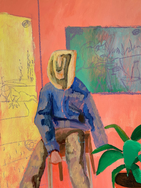 sean, 2020; acrylic and pastel on paper, 75 x 52.5 cm (29.53 x 20.67 in.)