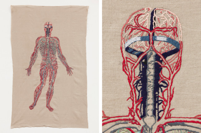 sistema circulatorio, 2013

cotton thread on linen, hand embroidery

85.04 x 54.72 in. fabric