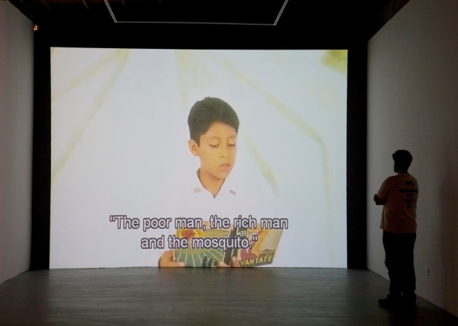 the poor man, the rich man and the mosquito, 2007
dvd
4 min&amp;nbsp;10 seg
vista de instalaci&amp;oacute;n de minerva cuevas, on society,&amp;nbsp;mc kunst gallery, los &amp;aacute;ngeles, 2007

&amp;nbsp;

&amp;nbsp;

&amp;nbsp;